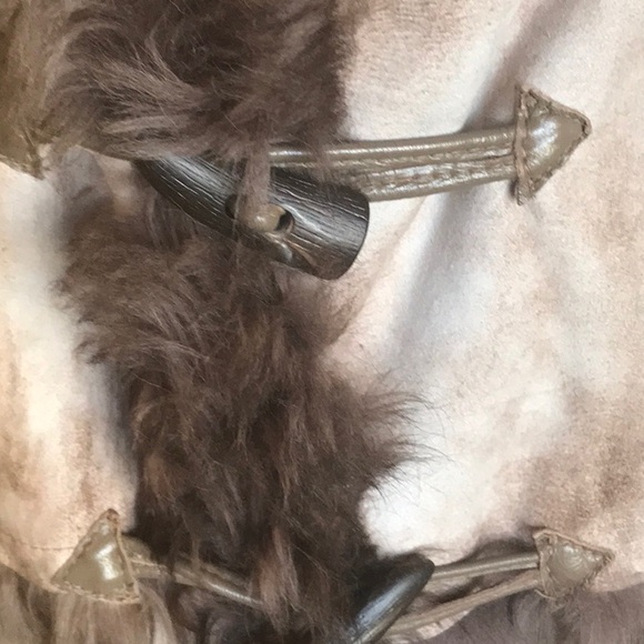 SHEARLING FULL LENGTH STUNNING COAT WITH 2 LEATHER DEEP POCKETS - Picture 5 of 16